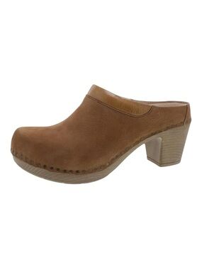 Dansko Sammy Tan Leather Mule Clogs Studded Comfort Heels WomenEU 42 US 11.5-12